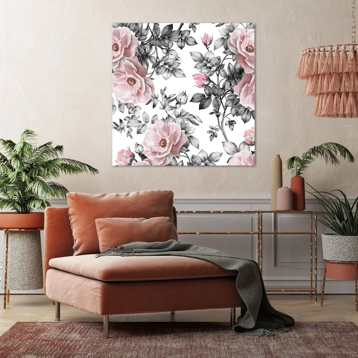 Impression sur toile - Image sur toile - Se perdre dans les fleurs des roses - 50x50 cm