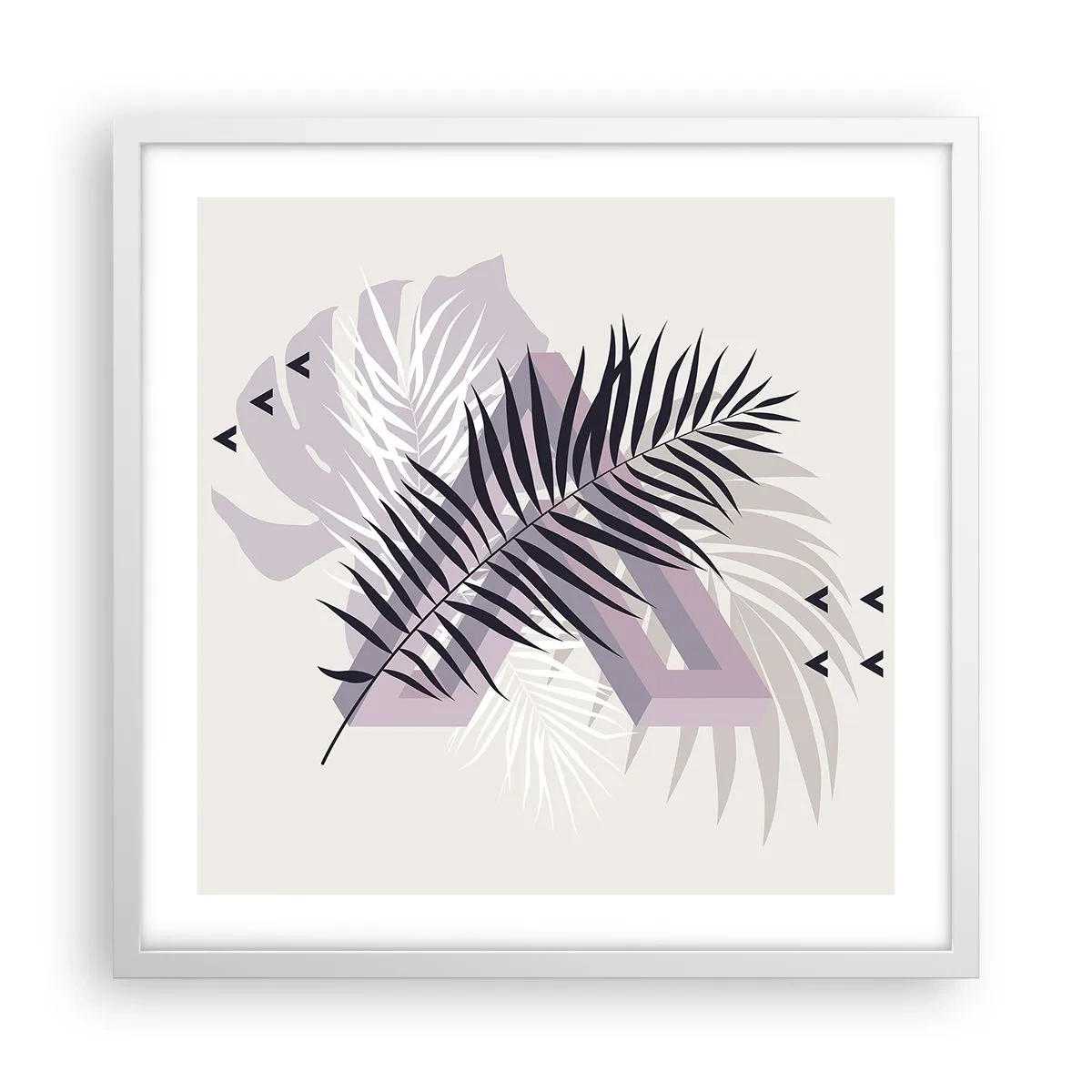 Affiche dans un cadre blanc - Poster - L'ombre de l'obscurité - 50x50 cm