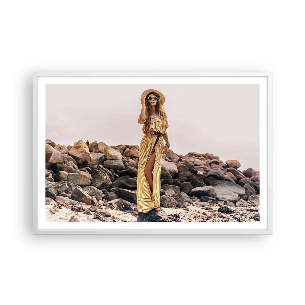 Affiche dans un cadre blanc - Poster - La magie des pierres - 91x61 cm