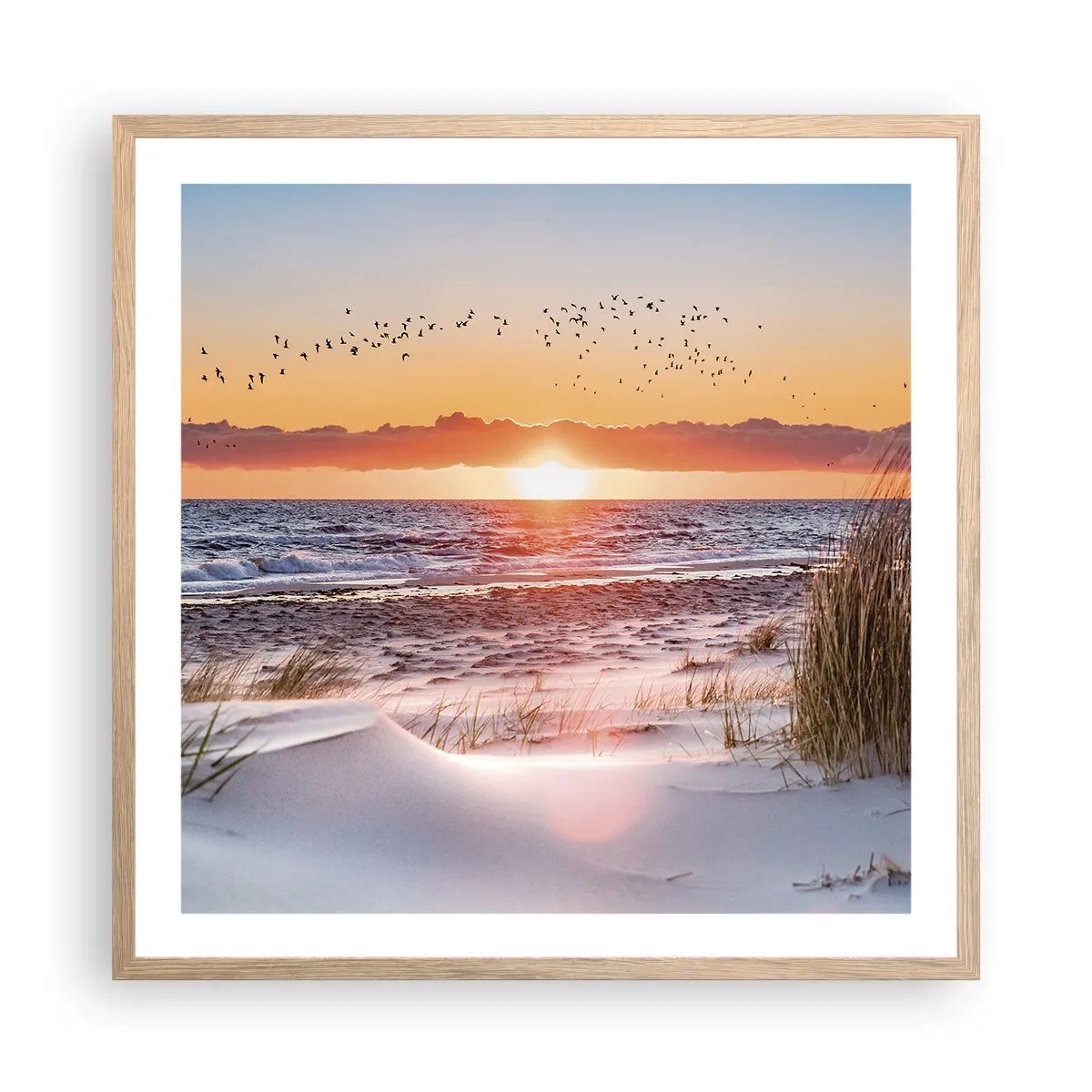 Affiche dans un chêne clair - Poster - Paysage horizontal - 60x60 cm