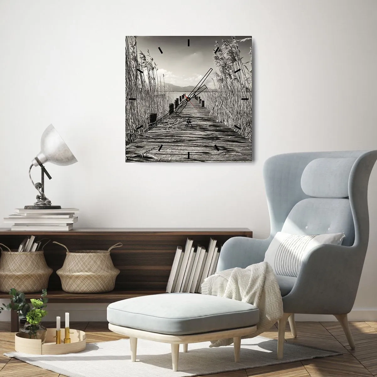 Horloge murale - Pendule murale - Dans le calme de l'herbe - 40x40 cm