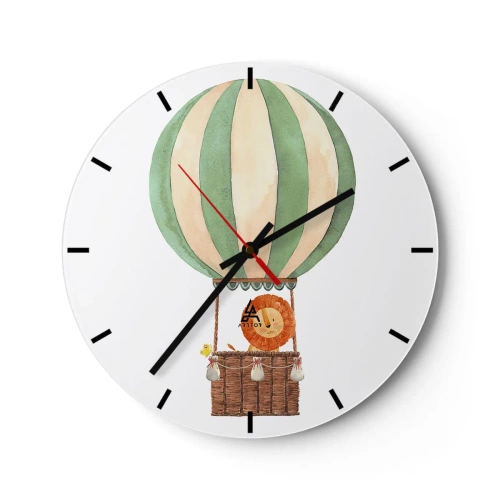 Horloge murale - Pendule murale - Les voyages de Léon - 40x40 cm