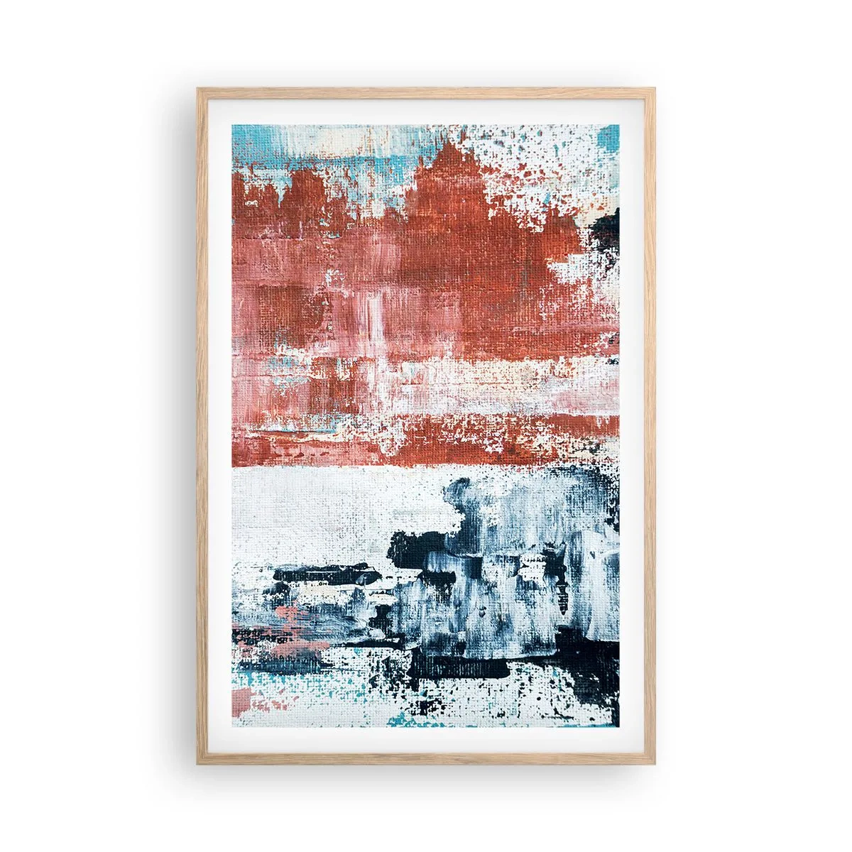 Affiche dans un chêne clair - Poster - Moitié-moitié abstrait - 61x91 cm