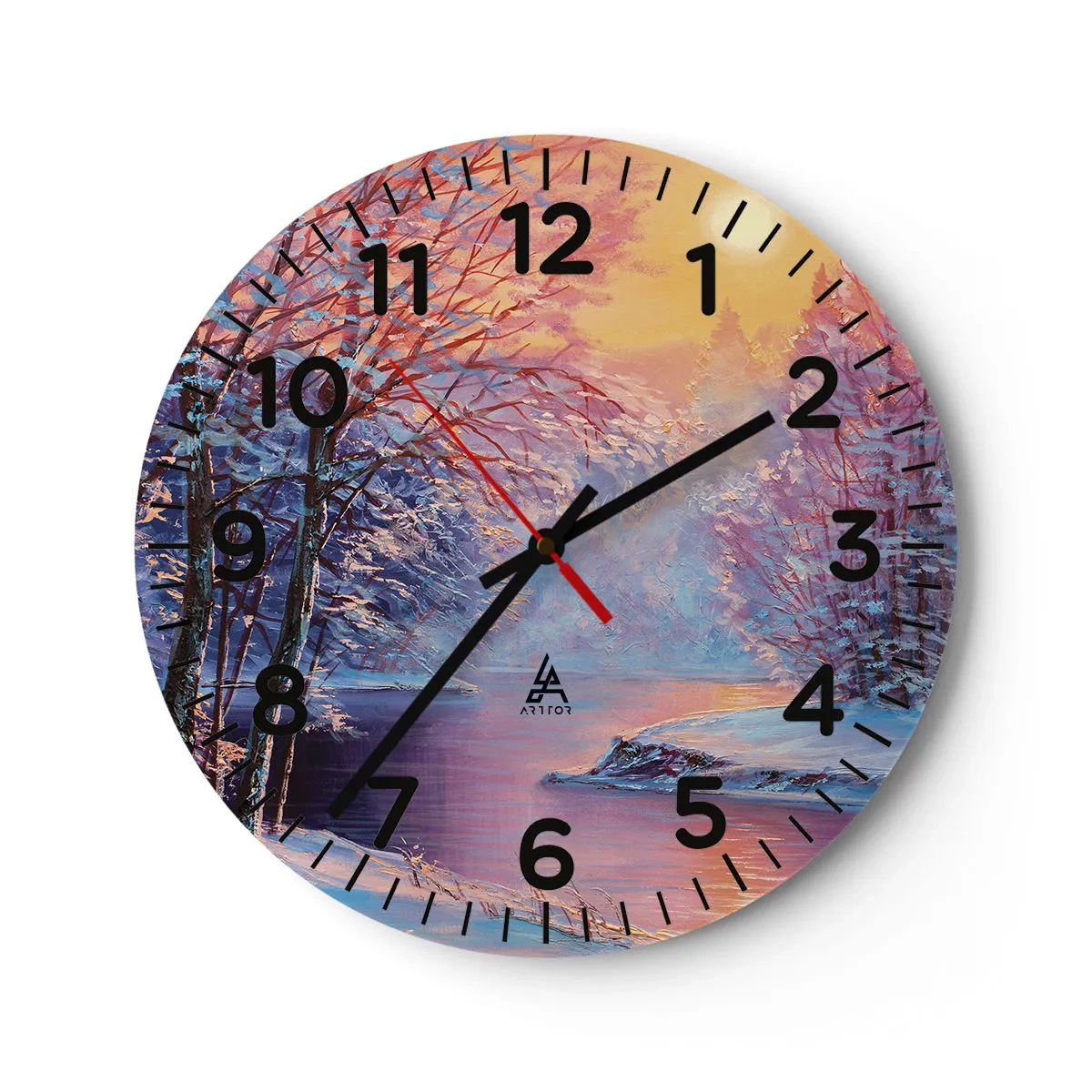Horloge murale - Pendule murale - Couleurs d'hiver - 30x30 cm