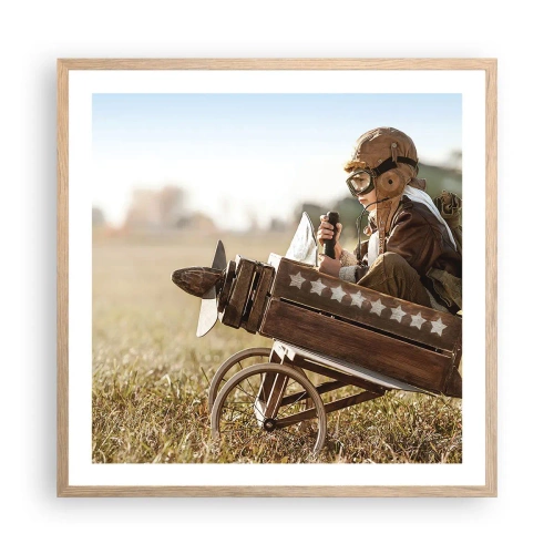 Affiche dans un chêne clair - Poster - Départ vers un rêve - 60x60 cm