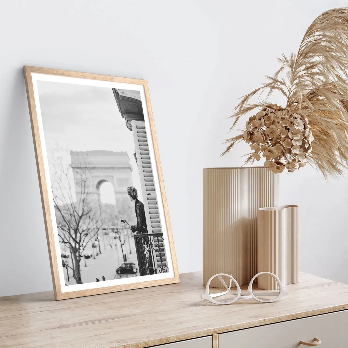 Affiche dans un chêne clair - Poster - Chambre avec vue - 50x70 cm