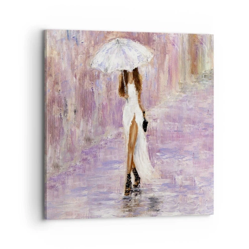 Impression sur toile - Image sur toile - Sous la pluie lilas - 70x70 cm