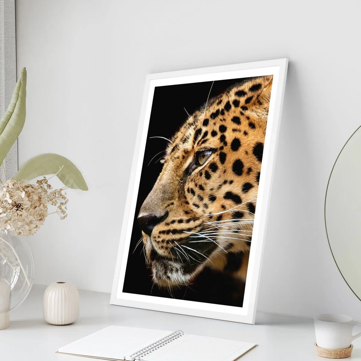 Affiche dans un cadre blanc - Poster - Calme, concentré, prêt - 50x70 cm