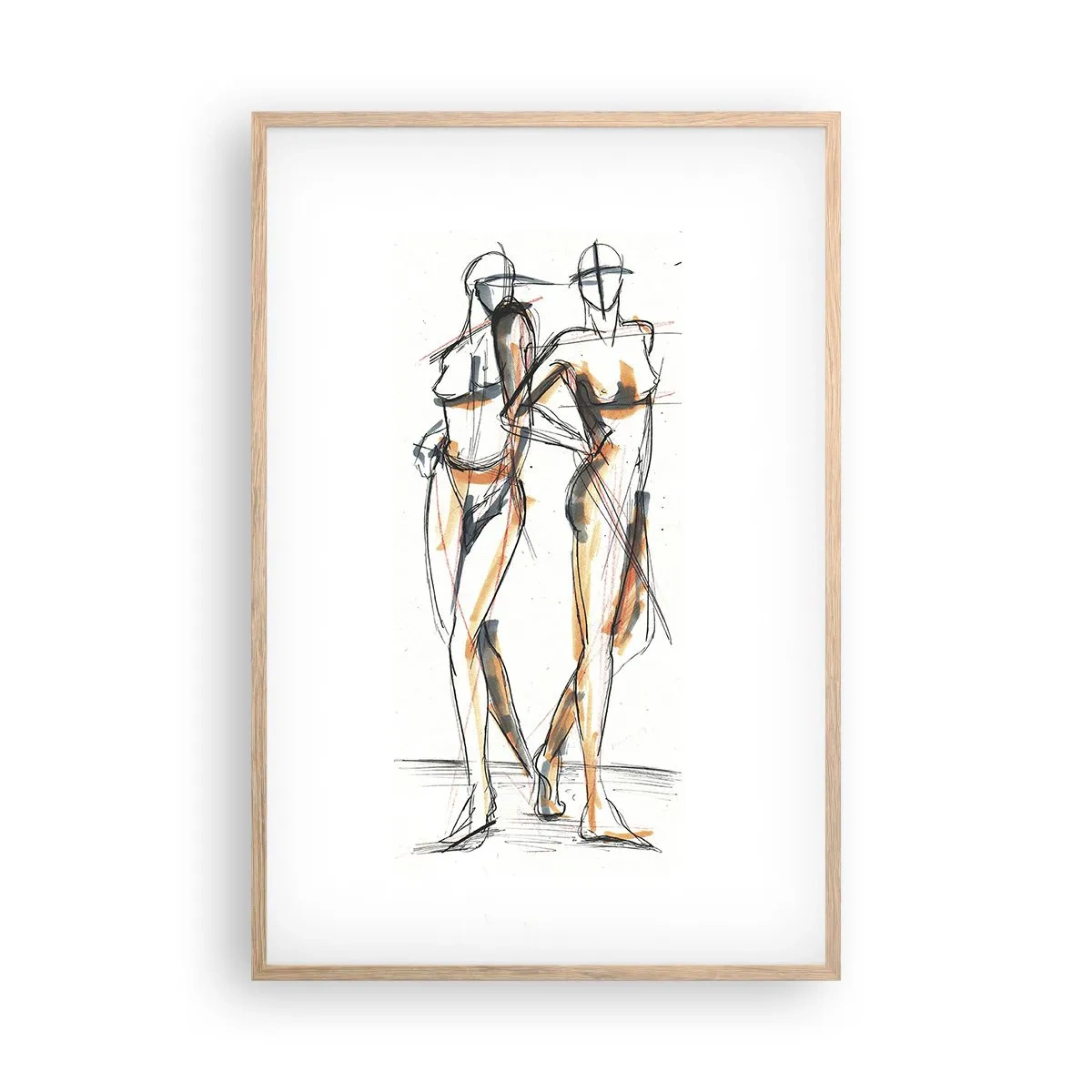 Affiche dans un chêne clair - Poster - Étude de la grâce - 61x91 cm