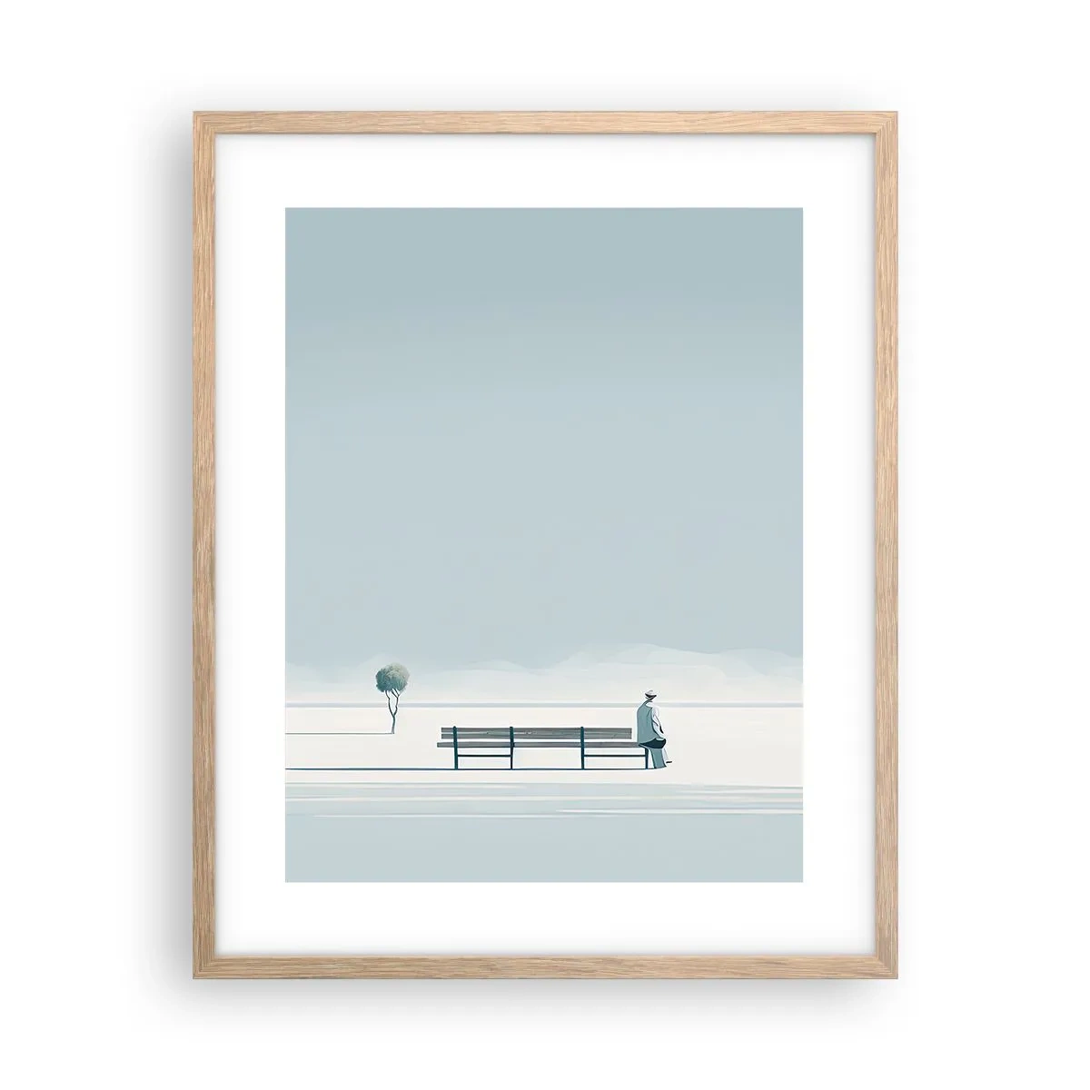 Affiche dans un chêne clair - Poster - Oui, j'attends. - 40x50 cm