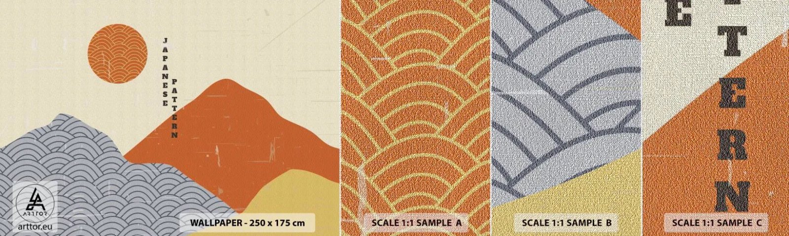 Échantillon de Papier Peint Premium Canvas - Dans l'esprit japonais - asiatique, Japonais, Paysage - 100x30 cm