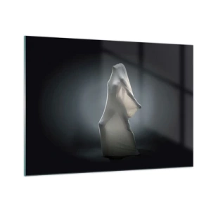 Impression sur verre - Image sur verre - Une silhouette mystérieuse dans la douce lumière - 100x70cm - Une soif secrète - Décoration murale moderne pour le salon et la chambre ARTTOR