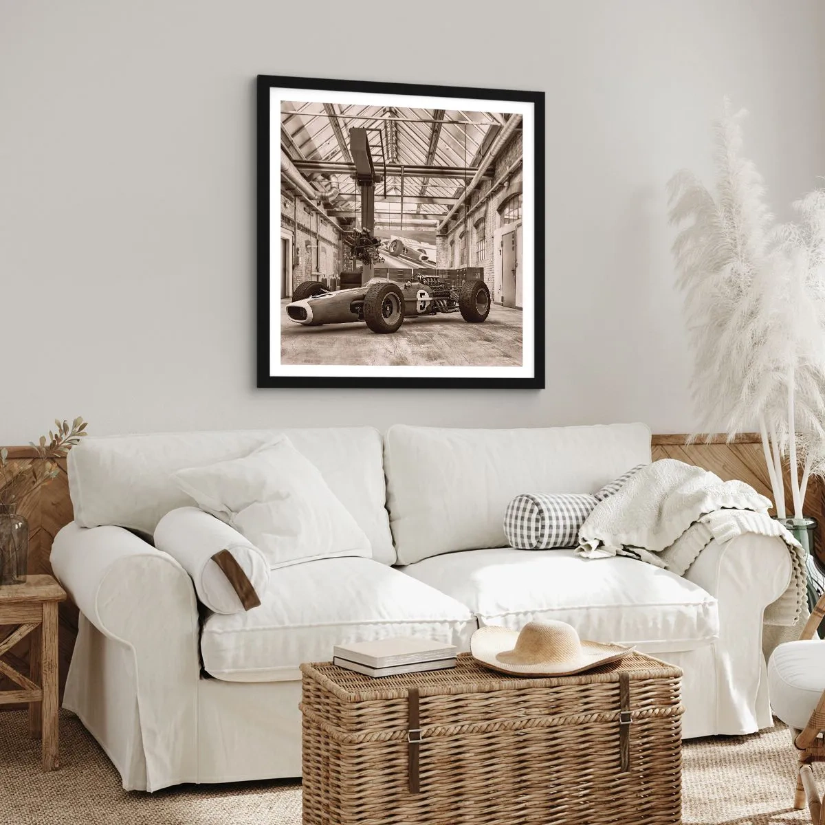 Affiche dans un cadre noir - Poster - Le repos du guerrier - 40x40 cm