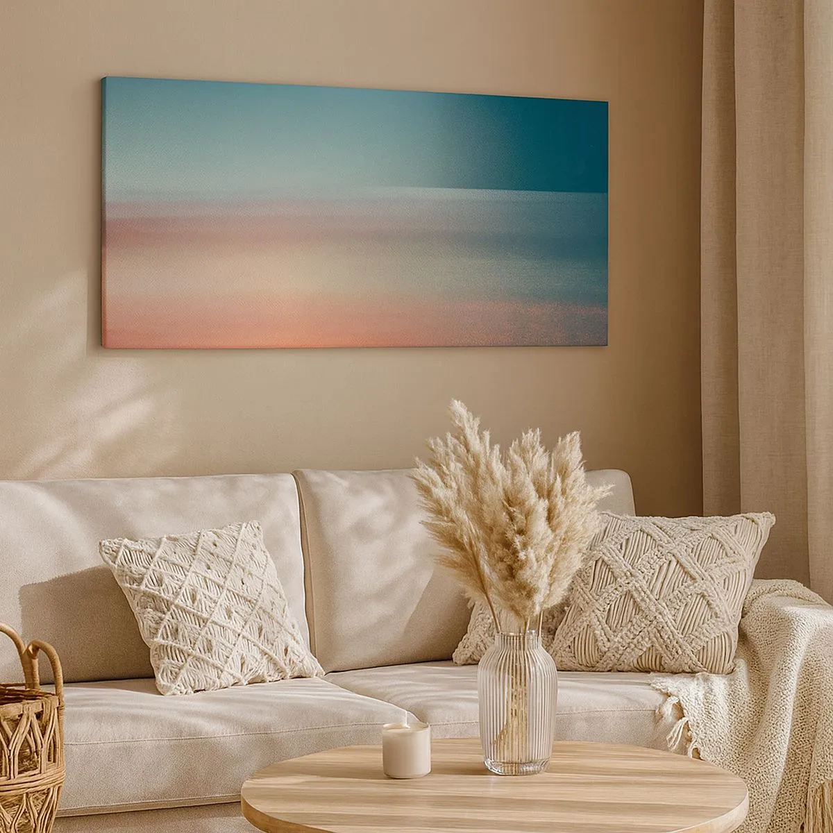 Impression sur toile - Image sur toile - Résumé : vagues de lumière - 100x40 cm