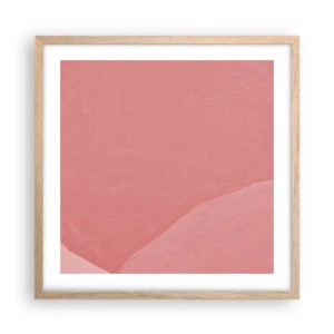 Affiche dans un chêne clair - Poster - Composition organique en rose - 50x50 cm