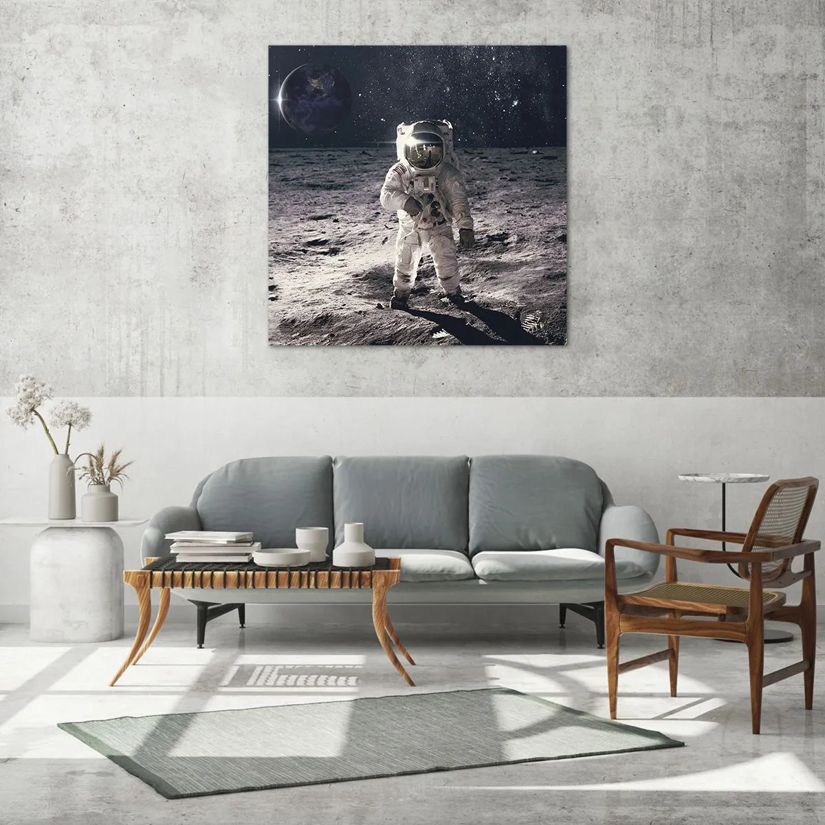 Impression sur verre - Image sur verre - Salutations de la lune - 50x50 cm