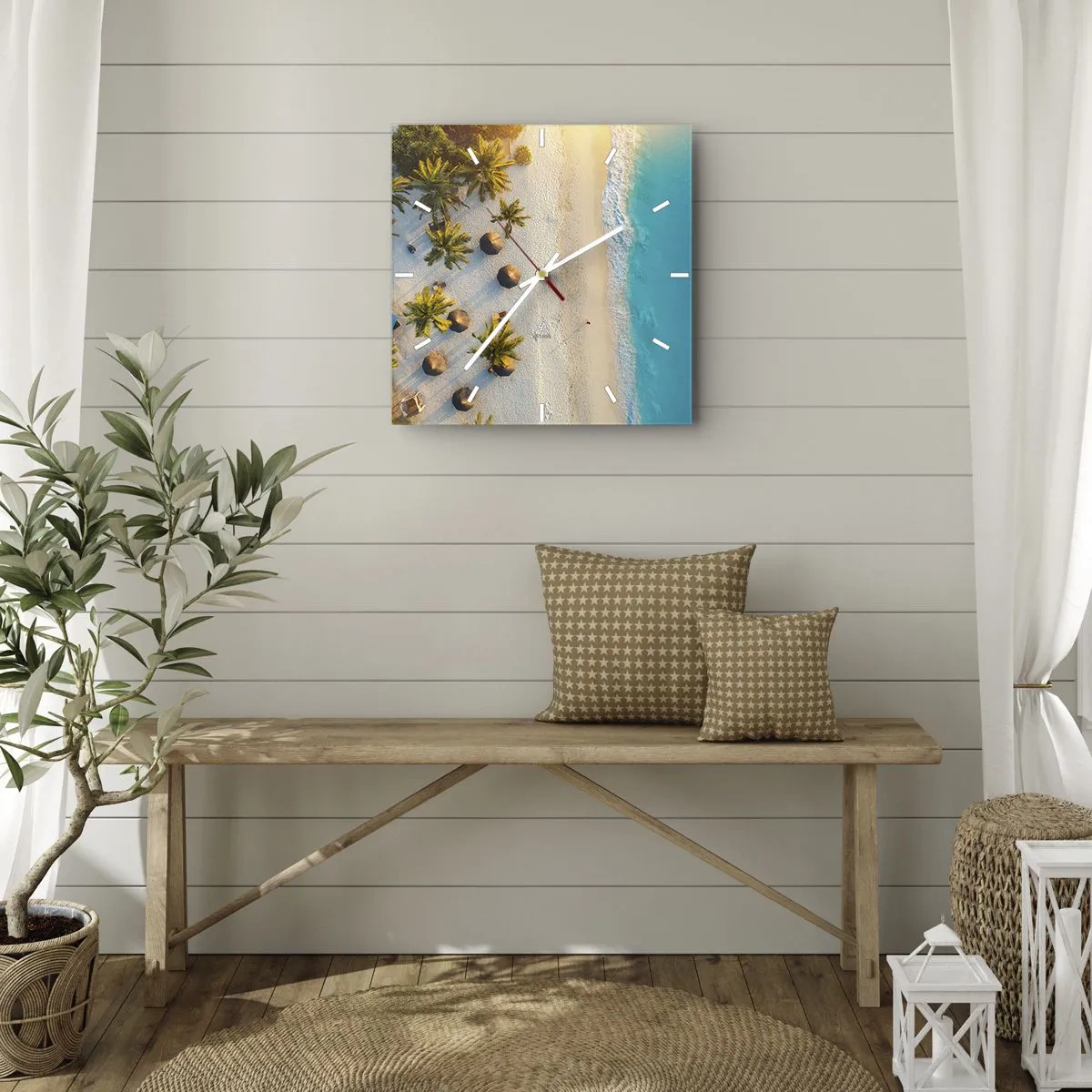 Horloge murale - Pendule murale - Bienvenue au paradis - 30x30 cm