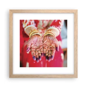 Affiche dans un chêne clair - Poster - Prêt à saisir votre chance - 30x30 cm