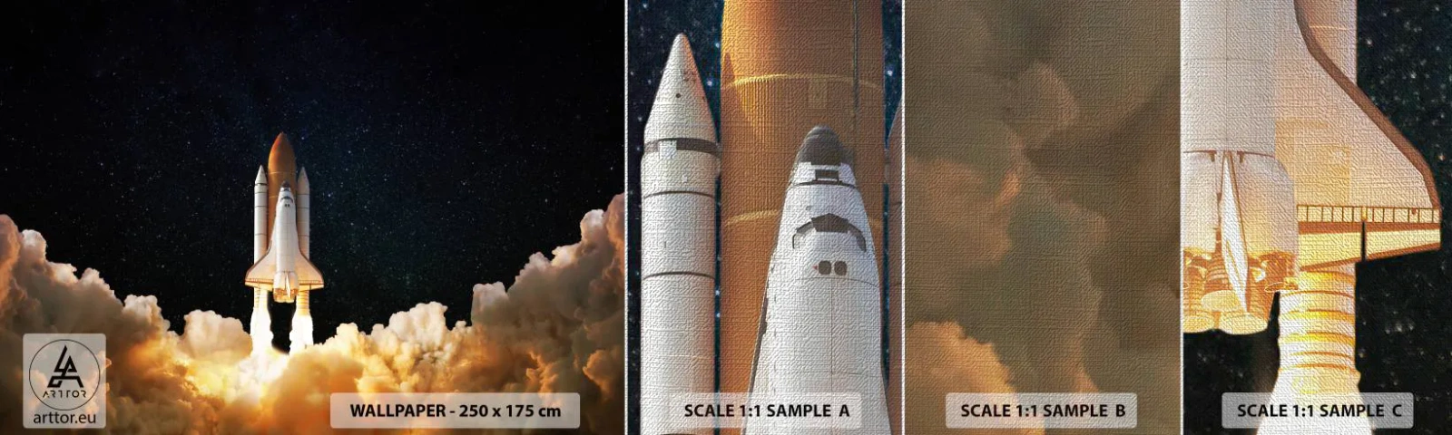 Échantillon de Papier Peint Premium Canvas - Ad astra! - Cosmos, Astronomie, Vaisseau spatial - 100x30 cm