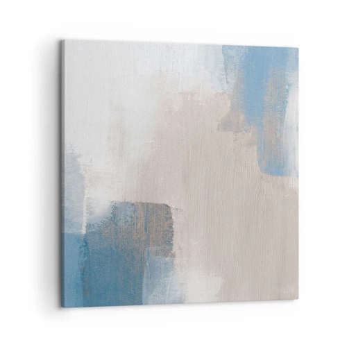 Impression sur toile - Image sur toile - Abstraction rose derrière un rideau de bleu - 50x50 cm