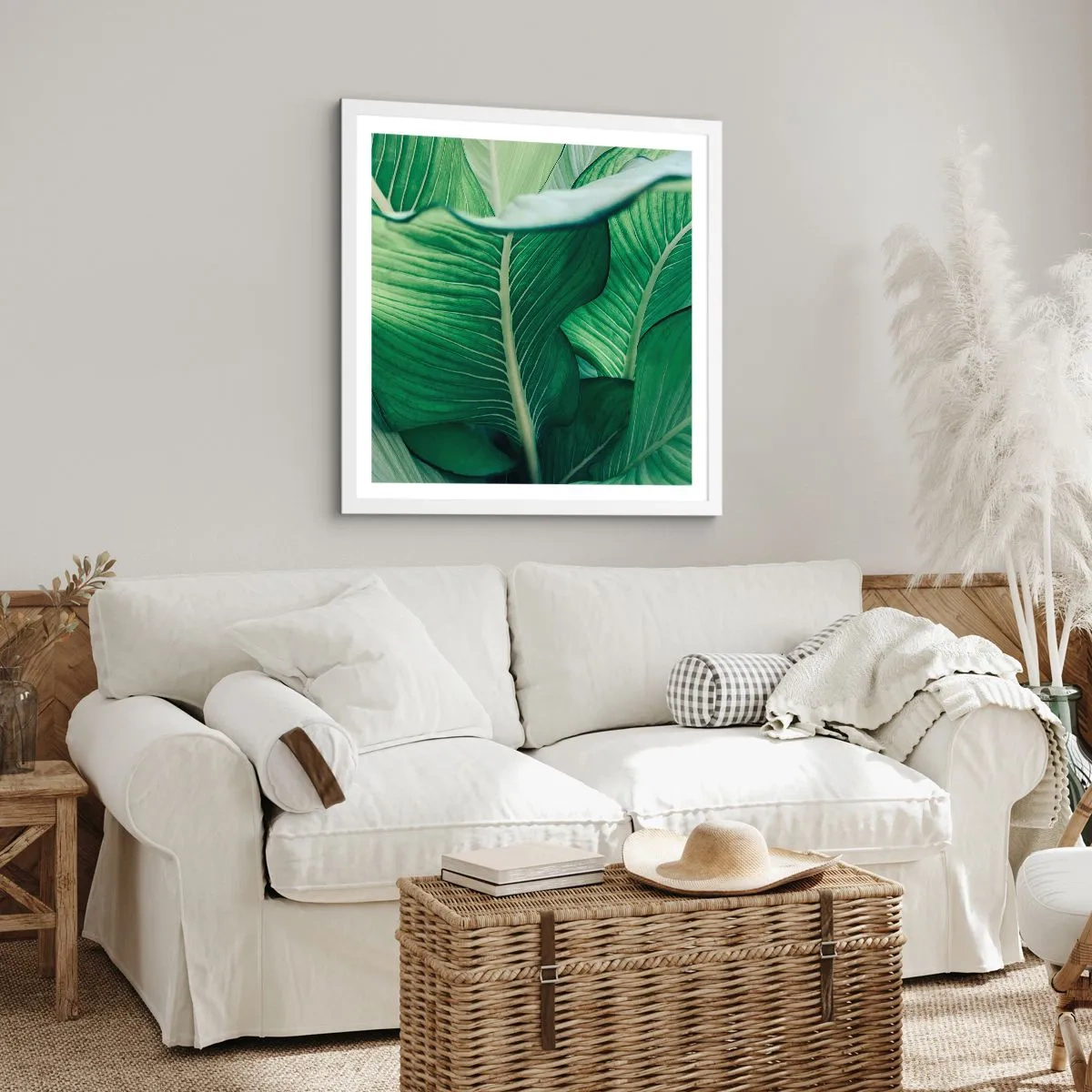 Affiche dans un cadre blanc - Poster - Une vie intensément verte - 30x30 cm