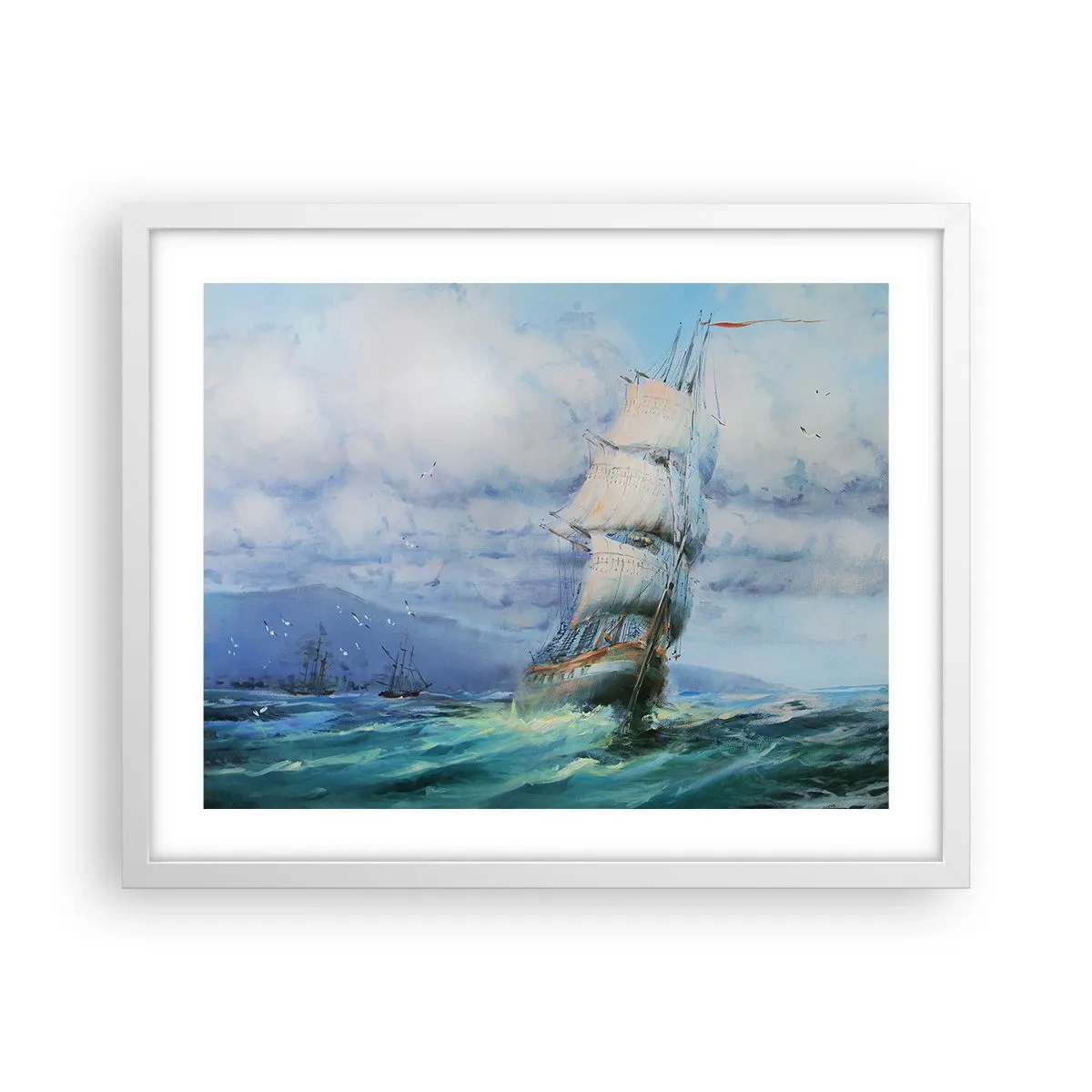 Affiche dans un cadre blanc - Poster - Vents favorables - 50x40 cm