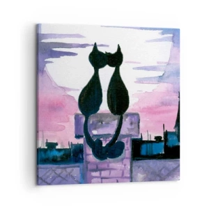 Impression sur toile - Image sur toile - Rendez-vous sous la lune - 50x50 cm