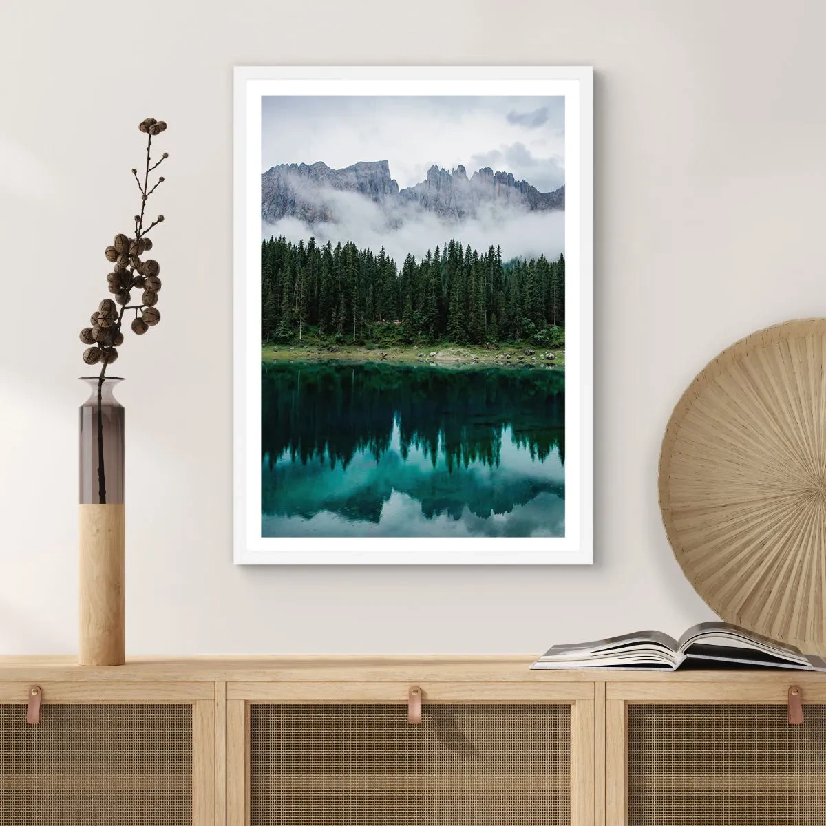 Affiche dans un cadre blanc - Poster - Chut, chut, ne réveillons pas l'eau qui dort - 30x40 cm