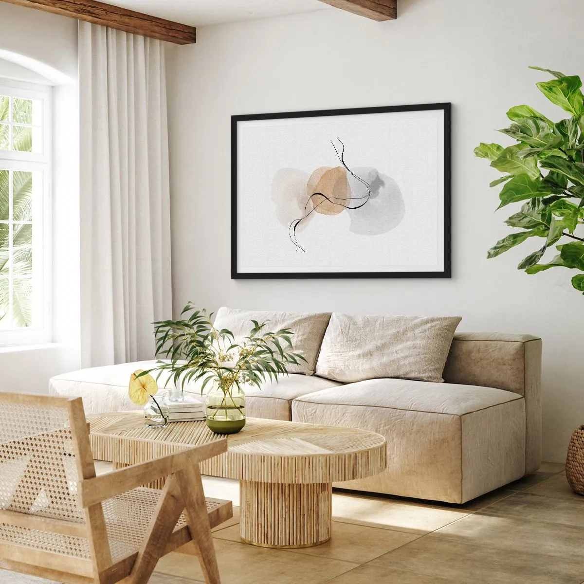 Affiche dans un cadre noir - Poster - Perles d'air - 50x40 cm