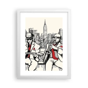 Affiche dans un cadre blanc - Poster - improvisation new-yorkaise - 30x40 cm