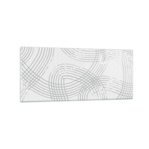 Impression sur verre - Image sur verre - Un motif subtil avec des lignes entrelacées dans des tons clairs - 120x50cm - Il n'y a pas de chemin droit - Décoration murale moderne pour le salon et la chambre ARTTOR