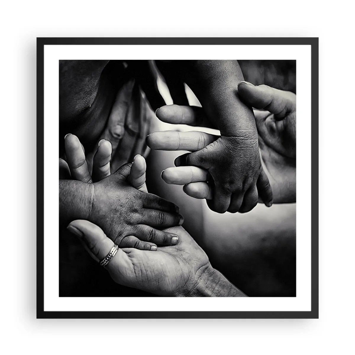 Affiche dans un cadre noir - Poster - Être humain - 60x60 cm