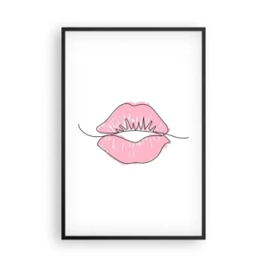 Affiche dans un cadre noir - Poster - Prêt à l'embrassade? - 61x91 cm