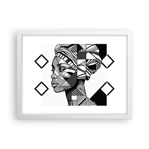 Affiche dans un cadre blanc - Poster - Portrait ethnique - 40x30 cm