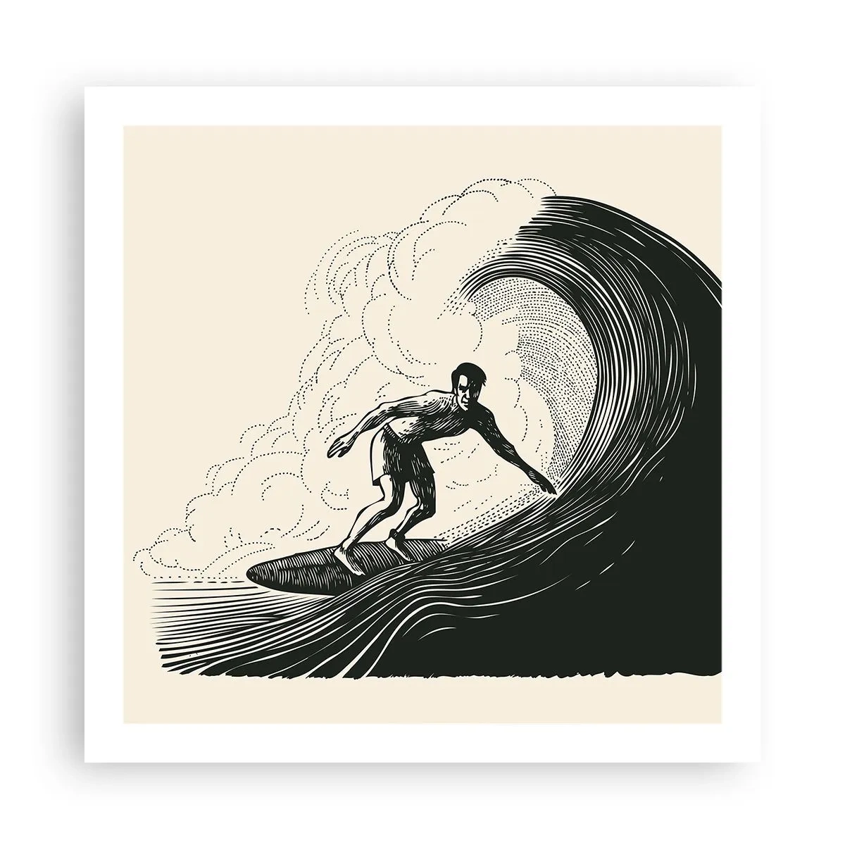 Affiche - Poster - Le roi de la vague - 60x60 cm