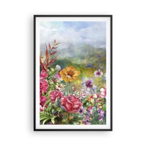 Affiche dans un cadre noir - Poster - Un jardin devenu fou - 61x91 cm