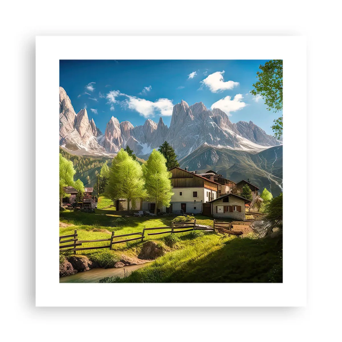 Affiche - Poster - Idylle alpine - 40x40 cm