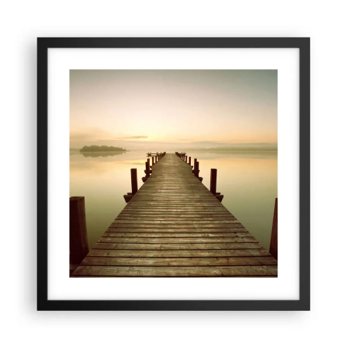 Affiche dans un cadre noir - Poster - L'aube, les premières lueurs, le jour - 40x40 cm