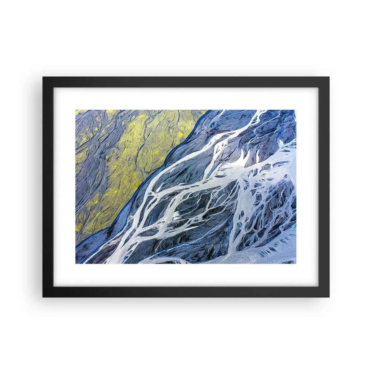 Affiche dans un cadre noir - Poster - Peintures rupestres de la nature - 40x30 cm