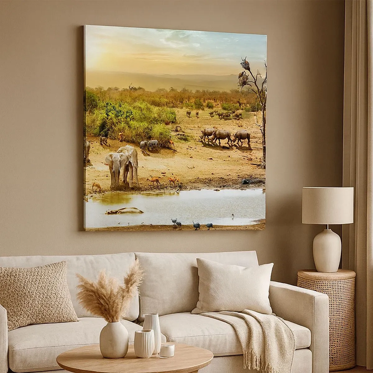 Impression sur toile - Image sur toile - "Et d'Eden coulait une rivière..." - 30x30 cm