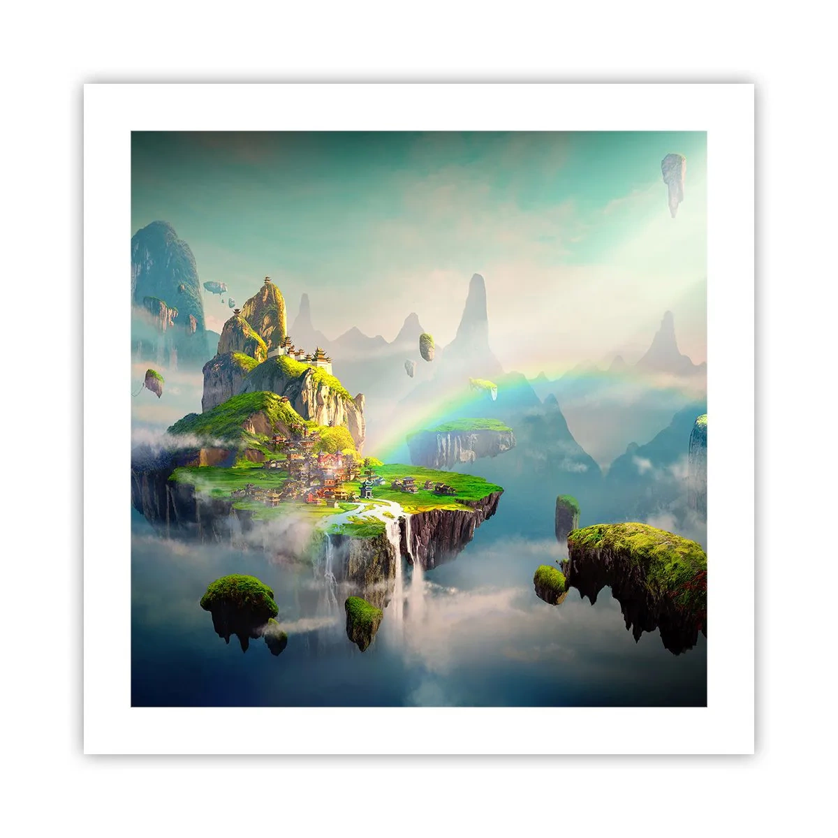 Affiche - Poster - Au milieu des cieux - îles du bonheur - 50x50 cm