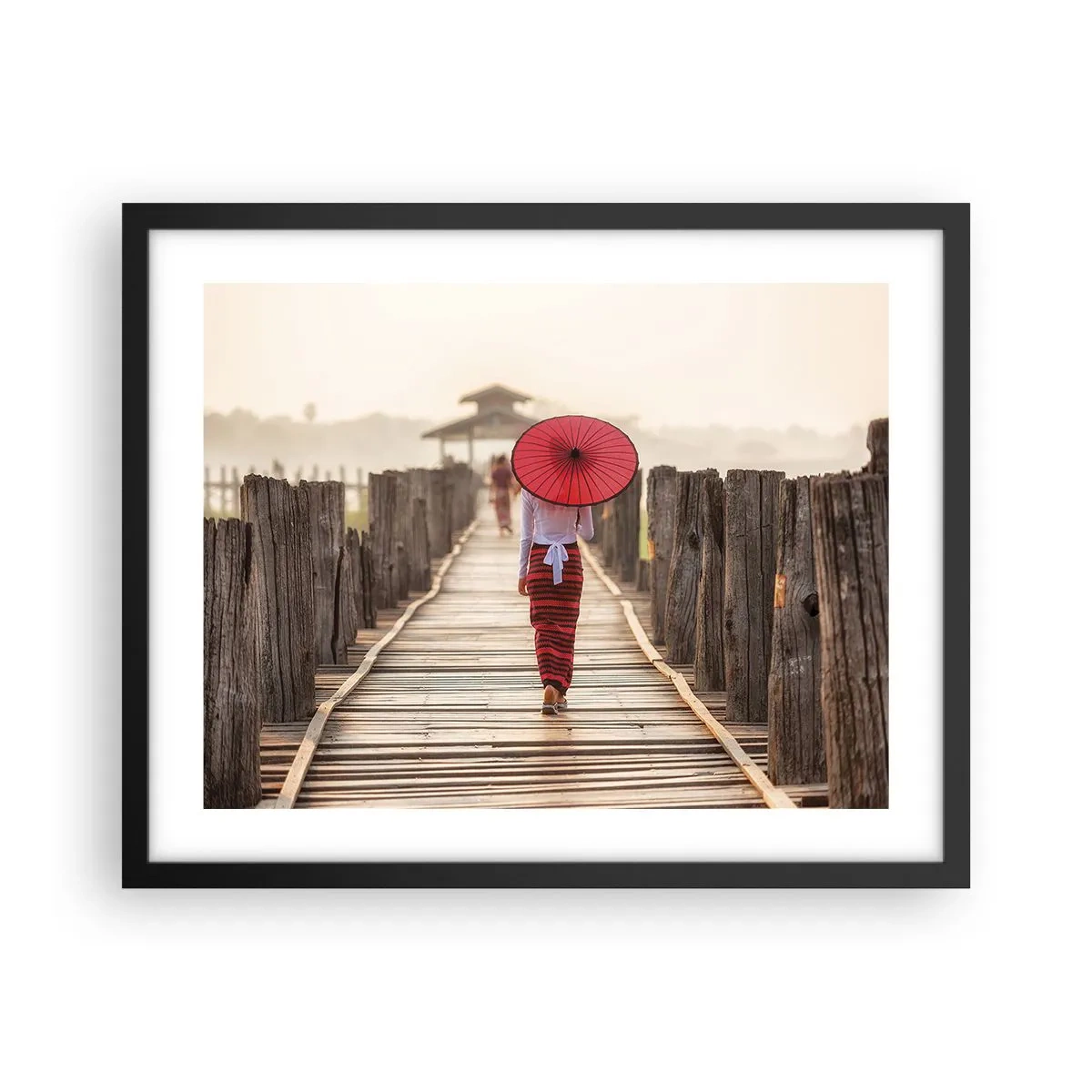 Affiche dans un cadre noir - Poster - Sur le vieux pont - 50x40 cm
