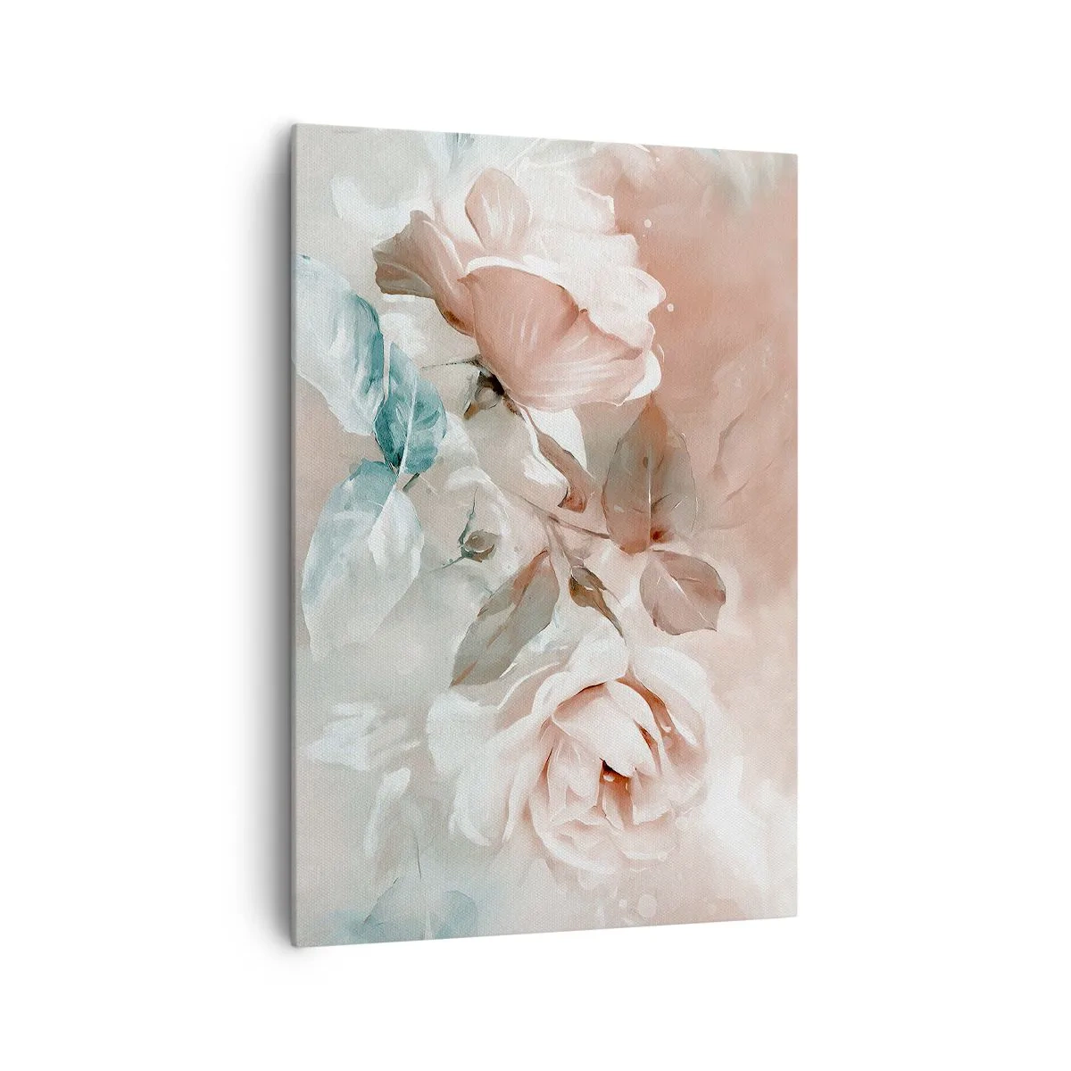 Impression sur toile - Image sur toile - Roses délicates aux tons pastel sur fond clair - 70x100cm - L'esprit du romantisme - Décoration murale moderne pour le salon et la chambre ARTTOR