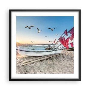 Affiche dans un cadre noir - Poster - Repos mérité - 50x50 cm