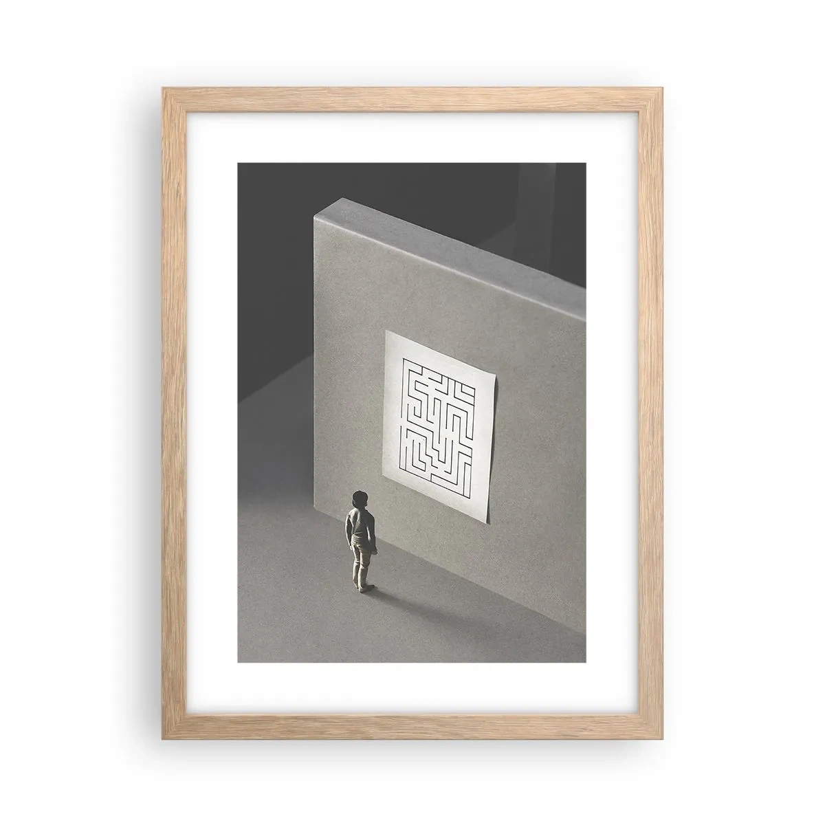 Affiche dans un chêne clair - Poster - Mais où suis-je? - 30x40 cm