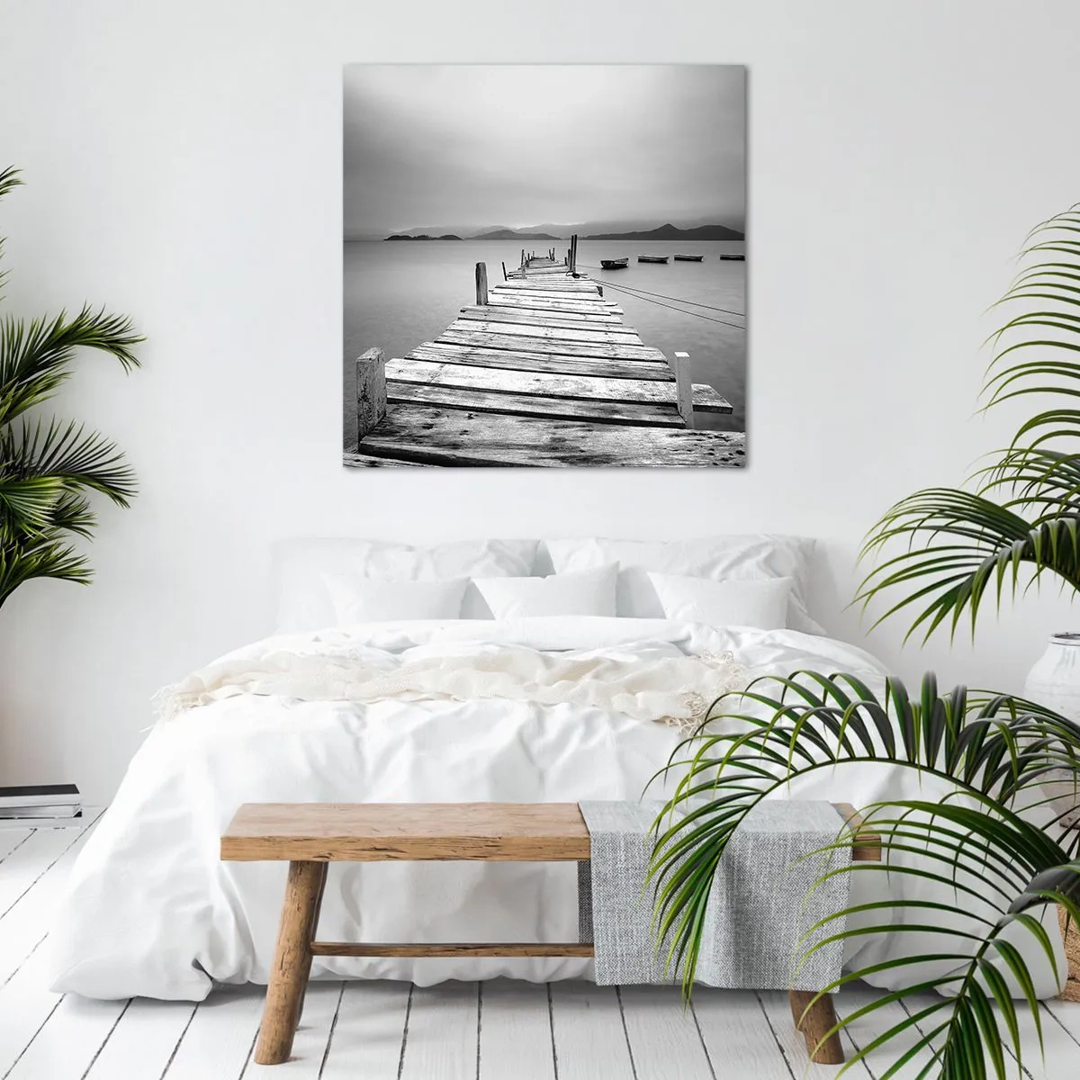 Impression sur toile - Image sur toile - Derrière les montagnes, au-delà des mers - 40x40 cm