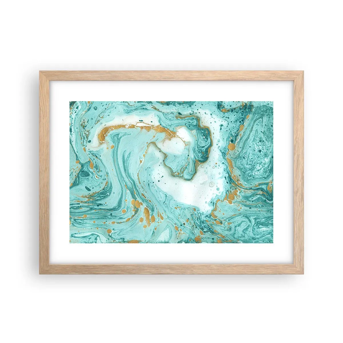 Affiche dans un chêne clair - Poster - Sous la grande vague de l'ère Edo - 40x30 cm