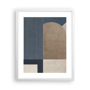 Affiche dans un cadre blanc - Poster - Composition simple et en rondeur - 40x50 cm