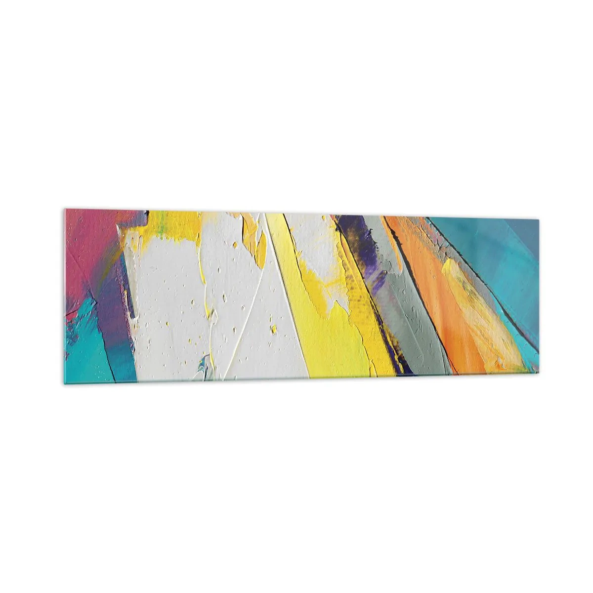 Impression sur verre - Image sur verre - Une composition abstraite aux couleurs intenses - 160x50cm - Anatomie du monde - Décoration murale moderne pour le salon et la chambre ARTTOR