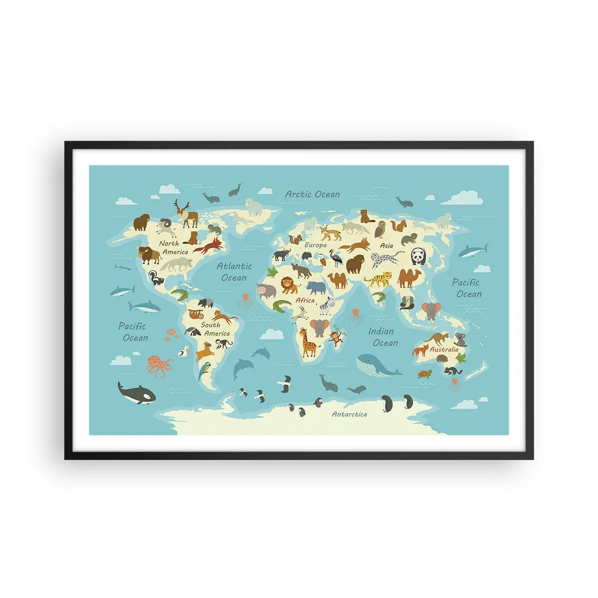 Affiche dans un cadre noir - Poster - De bons voisins - 91x61 cm